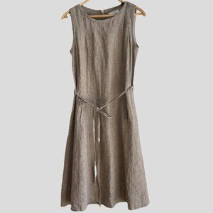 Tonet Sleeveless Italian Linen Midi Dress